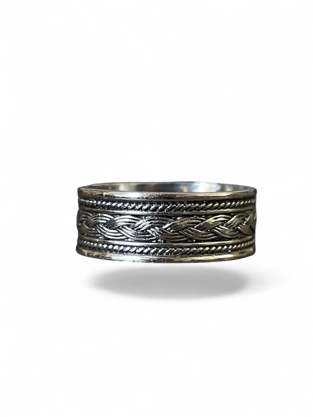 925 Sterling Silver Braided Band Ring - Silver US: 8 & 9